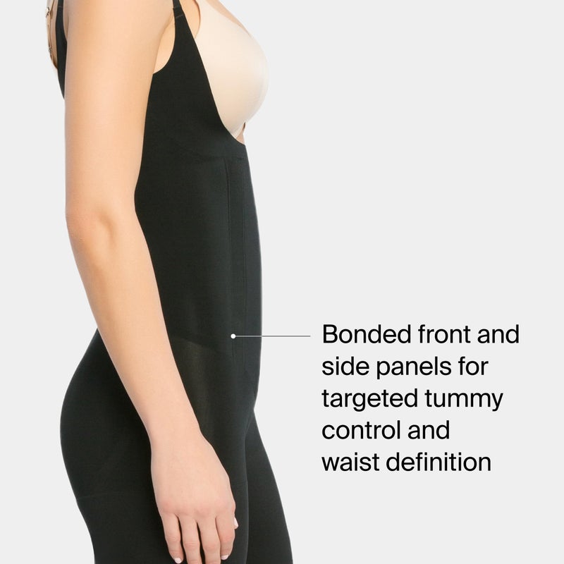 SPANX sculpt OnCore Open-Bust Mid-Thigh Bodysuit - Powerful Compression - Comfortable Shapewear - Adjustable Straps - Very Black - Small - Image 3